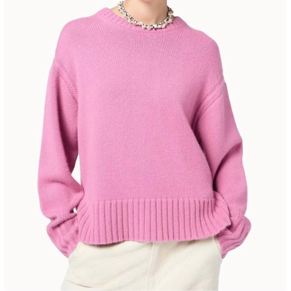 GUEST IN RESIDENCE cozy crewneck cashmere sweater in rose Size L